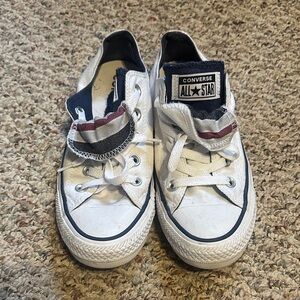 Converse  White and Navy Sneakers